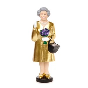 Solar Queen Elizabeth Gold Edition mit Blumenstrauss Kikkerland Deko Queen GB - Bild 1 von 4