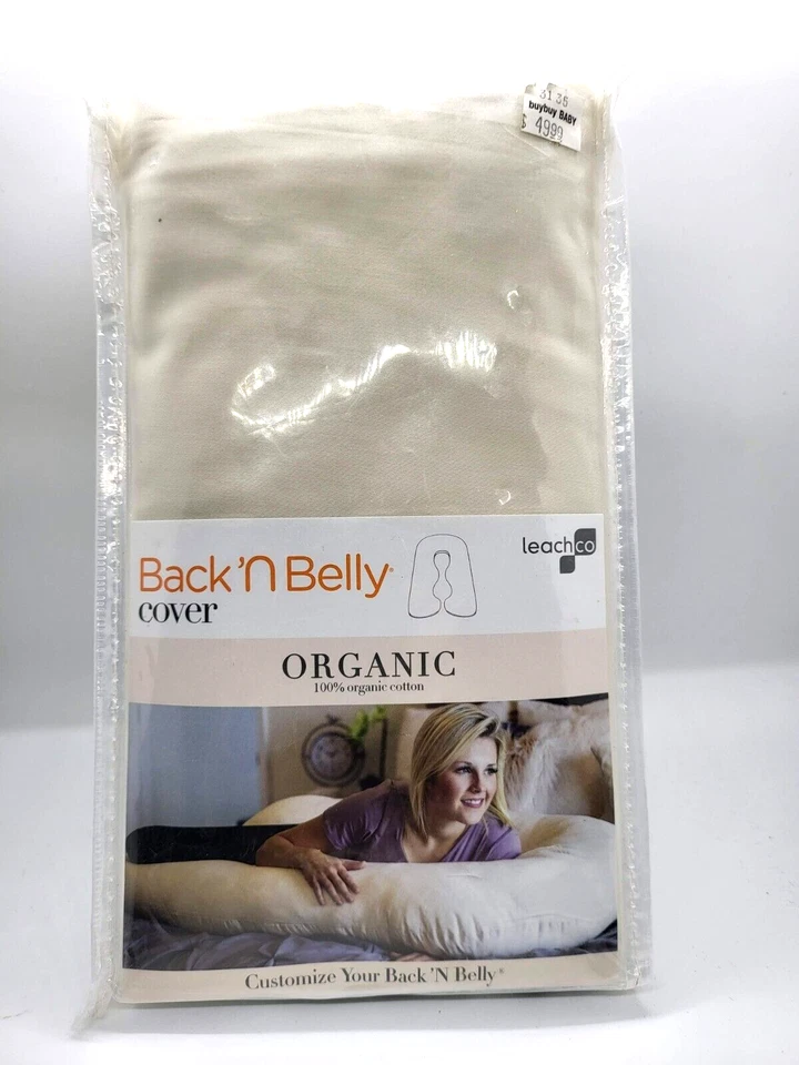 Back N Belly Pillow Cover 100 Organic Cotton Washable Natural Ivory Leachco