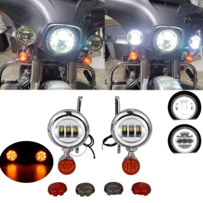 Luz antiniebla foco de iluminación auxiliar de 4 1/2" para Harley Electra Street Glide 94-Up Foto 1 de 4
