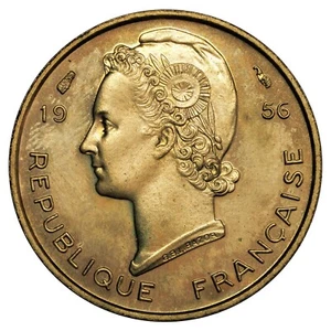 Französisches Westafrika 5 Francs 1956 VERSUCH Bronze-Aluminium KM.E3 Kolonie - Bild 1 von 2