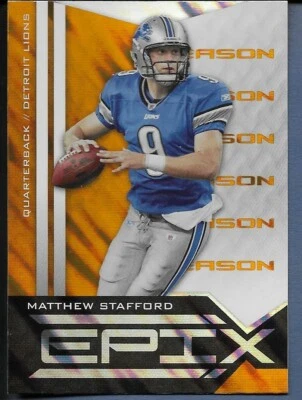 2010 Panini Epix Epix Moment Orange Matthew Stafford #11 NM  - Image 1 of 2