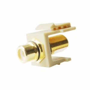Skywalker F Female to RCA Female Keystone Jack Insert (Black Band, Ivory) - Picture 1 of 5