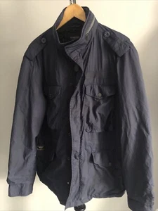 Men’s SUPERDRY Navy Military Field Jacket Size Uk XL Concealed Hood 4 Pockets - Picture 1 of 21