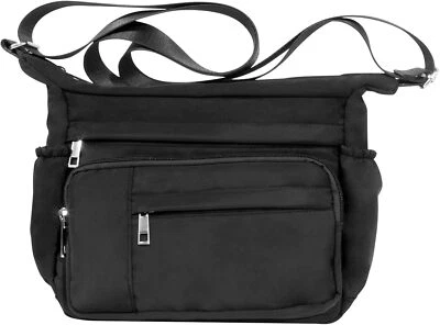 Messenger Bag for Women, Waterproof Travel Purses with Multiple Pockets (Black) - Image 1 of 4