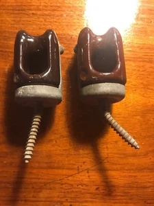 2 Vintage LINE MATERIAL CO. LM Mid Century Ceramic Porcelain Insulator - Picture 1 of 7