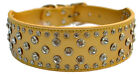 Large Dog Collars Full Crystal Studded Collar 2 Inch Wide Pu Leather Pet Collar