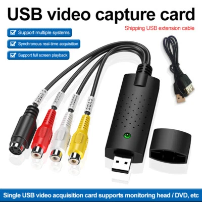 USB 2.0 Audio TV Video VHS to DVD VCR PC DVR HDD Converter Adapter Capture Card - Image 1 of 4