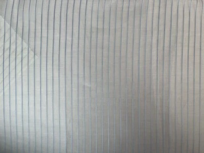 Small Double Blue Stripe on White Silk Organza Fabric 31" x 54" - Image 1 of 4