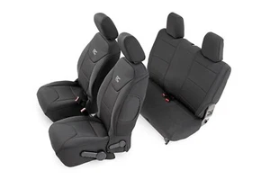 Rough Country Front & Rear Seat Covers, Black, for 13-18 2-Door Jeep JK Wrangler - Bild 1 von 2