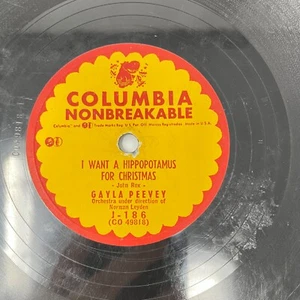 Gayla Peevey I Want A Hippopotamus For Christmas / Ears On Straight Record J-186 - Picture 1 of 7
