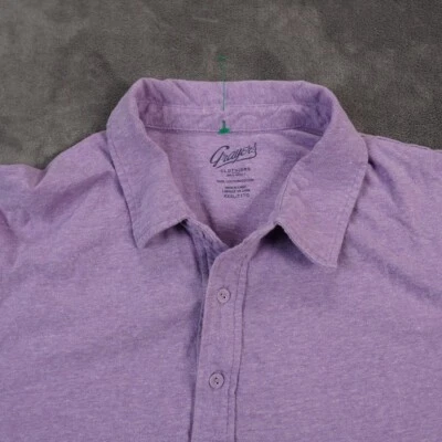 Grayers 衬衫男式 3XL Polo 紫色布纽扣柔软海滩高尔夫夏季烧烤阅读 — 第 1/4 张图片