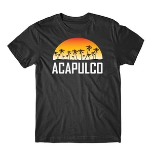 Acapulco Mexico Sunset And Palm Trees Beach Vacation T-Shirt - Picture 1 of 4