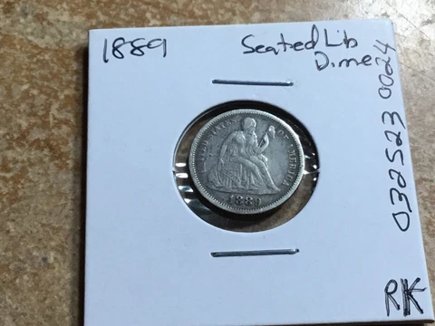 1889-Seated Liberty Dime-90% Silver Dime-Fine-032523-0024 Cover