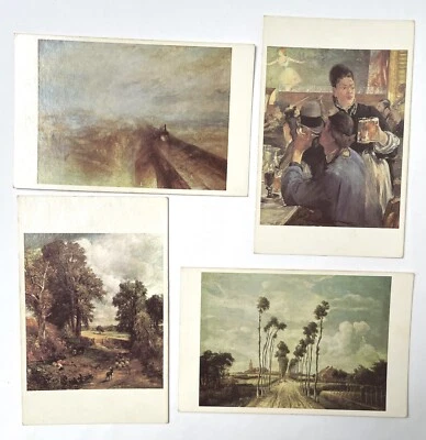 4 Masterpiece pictures spare cards for art auction game Manet Turner Constable K - Image 1 of 2