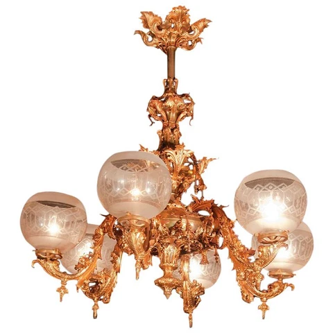American Rococo 6 Arm Gas Chandelier by Starr & Fellows Cover