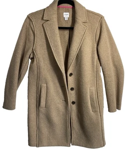 J Crew Factory Wool-Blend Unlined 3 Button Front Lady Day Coat Women Sz 4 Petite - Picture 1 of 9