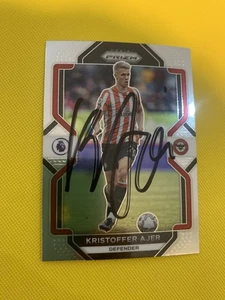 Tarjeta Prizm firmada por Kristoffer Ajer con certificado de autenticidad - Brentford / Noruega - Imagen 1 de 1
