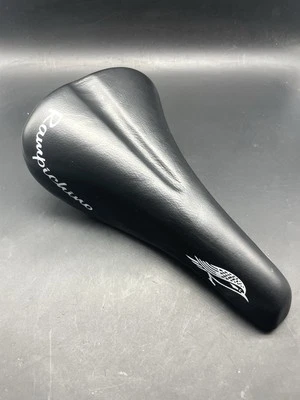 VINTAGE CINELLI RAMPICHINO MTB BLACK/WHITE LEATHER SADDLE SELLA NOS CMT