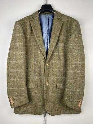 Samuel Windsor England Pure Wool Tweed Green Button Blazer Jacket Size L - Image 1 of 4