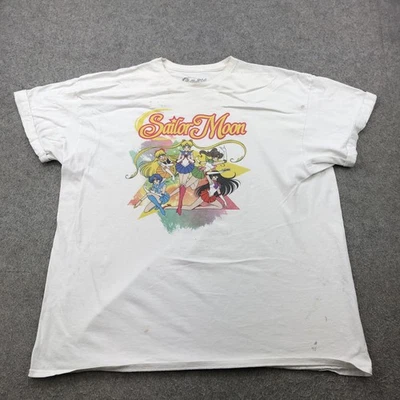 Camisa Sailor Moon Para Hombres 2XL Blanca Anime Gráfico Camiseta Dibujos Animados Manga Crew * Foto 1 de 4