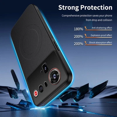 For ZTE nubia Z80 Ultra, Carbon Fiber Pattern Shockproof Phone Case Hybrid Cover - Image 1 of 4