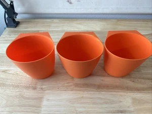 3 Orange IKEA Bygel Plastic Containers Cups for Wall Hanging Rail Systems - Picture 1 of 7