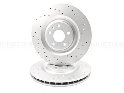 Para Audi A8 50 Tdi Trasero Cross Perforados Alto Carbono Freno Discos Par 350mm - Imagen 1 de 4