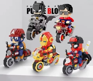 Superhero Motorcycle Block Sets – Batman, Iron Man, Spider, Captain, Superman! - Picture 1 of 7