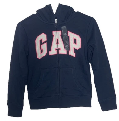 Sudadera con Capucha Gap Kids Cremallera Completa Talla M(8) Rosa Marino Nueva con Etiquetas Foto 1 de 4