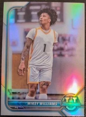 Mikey Williams #86 2021-22 Bowman University Refractor Rookie Card RC NBA Card - Image 1 of 2