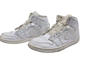 Nike Air Jordan 1 Mid Triple Blanco Tenis Hombres Zapatos 554724-136 Talla 10 - Imagen 1 de 13