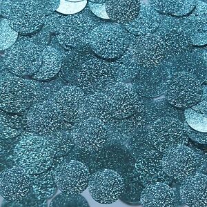 Round Sequin 15mm Aqua Blue Metallic Sparkle Glitter Texture Couture Paillettes
