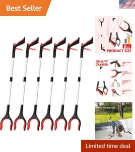 6 Pack Trash Grabber Reacher Tool for Elderly, 32" Foldable Trash Picker Uppe... - Picture 1 of 8