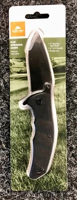 Ozark Trail Flip Opening Knife 3" Stainless Steel Blade 4" G10 Handle w/clip - Image 1 of 3