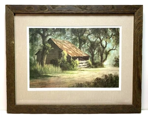 THE CABIN by WILLIAM STRACENER Signed, Numbered 640/800, Framed 16" X 20" - Picture 1 of 6