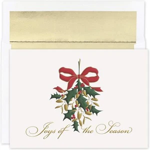 Tarjetas de Navidad Mistletoe Joy 16 unidades con sobres Muérdago Alegría (942300) - Imagen 1 de 2