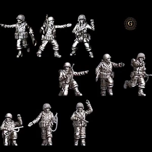 WW2 US Infantry NCO's 20mm 1/76 9 Figures, Wargames and Collectors - Picture 1 of 6