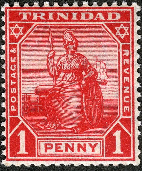 Trinidad y Tobago 1909 Britannia un centavo MNH (SC# 106) Foto 1 de 1