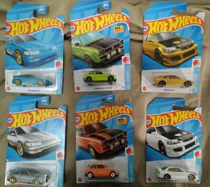 Hot Wheels J-Imports Honda Lot / Civic Si & 73 Custom, CR-X (6 Cars) - Picture 1 of 10
