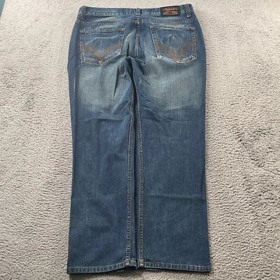 Pantalones de mezclilla vintage NBN Gear para hombre 38x34 años 90 Y2K holgados patinador grunge bolsillo bordado Foto 1 de 4