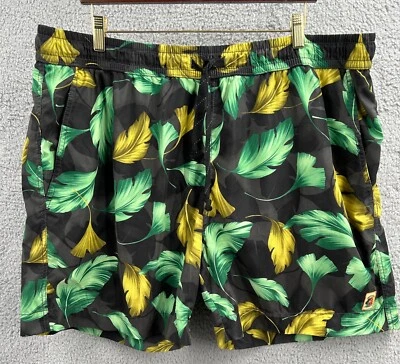 Tommy Bahama Leaf Print 6-Inch Swim Trunks Gray Yellow Green Size XXL 2XL NWOT - Image 1 of 4