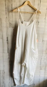 NWT Free People FP Movement Hot Shot Jumpsuit L Painted White Oversized Boho - Picture 1 of 16
