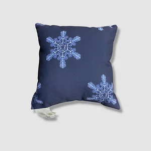 Simply Blue Daisy Holiday Print Decorative Pillow 16 x 16 - Picture 1 of 2