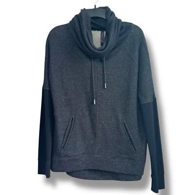 Betsey Johnson Performance Black Striped Cowl Neck Pullover Womens Size M - Image 1 of 4