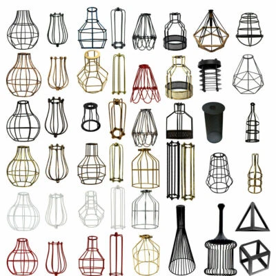 All Wire Cage Industrial light Metal Frame Vintage shade Lamp Guard Bar Cafes UK - Image 1 of 4
