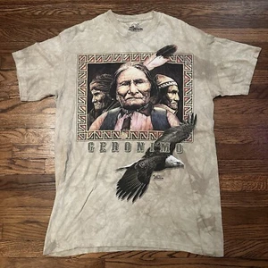 The Mountain Geronimo Native American T Shirt Mens L Brown 2012 David Behrens - Picture 1 of 6