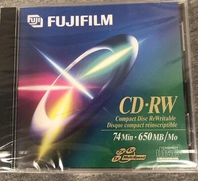 New Sealed FujiFilm CD-RW 650 MB 74 Min Compact Disc Recordable 4x Multispeed - Image 1 of 4