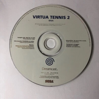 Sega Dreamcast Virtua Tennis 2 Rare Promo White Label full Game - Image 1 of 2