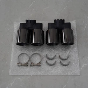 Rear Tail Exhaust Muffler Tip Pipes For Land Rover Defender 90 110 20-2024 Black - Picture 1 of 11