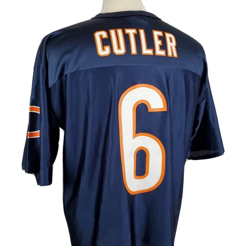 Chicago Bears NFL Team Apparel Jersey Large Jay Cutler #6 Blue Football Replica Cover